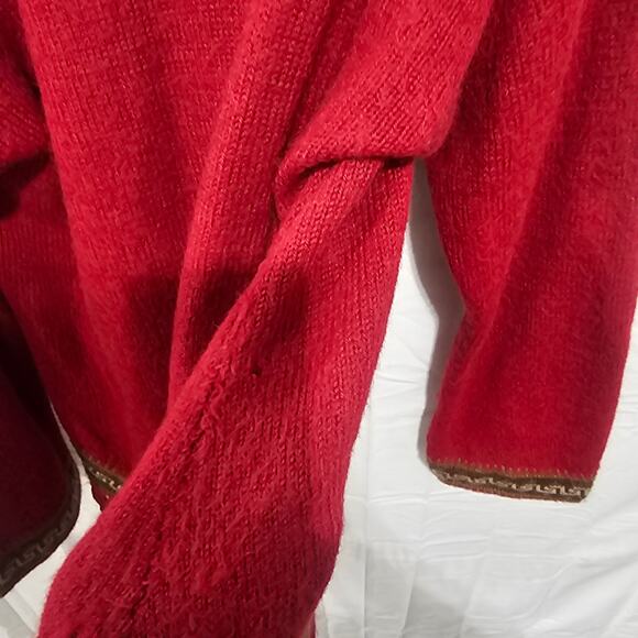 Sumac Design 100% Alpaca Sweater Southwestern Aztec Fringe - Picture 4 of 8